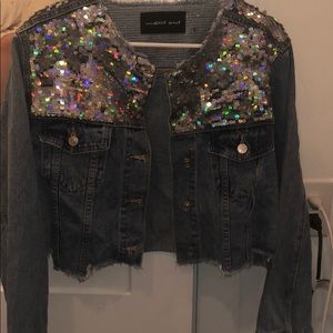 Sequin denim jacket